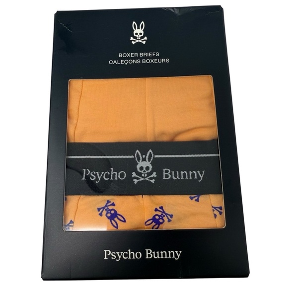 Psycho Bunny Size XL Orange 2 Pack Boxer Briefs NWT - Picture 2 of 7